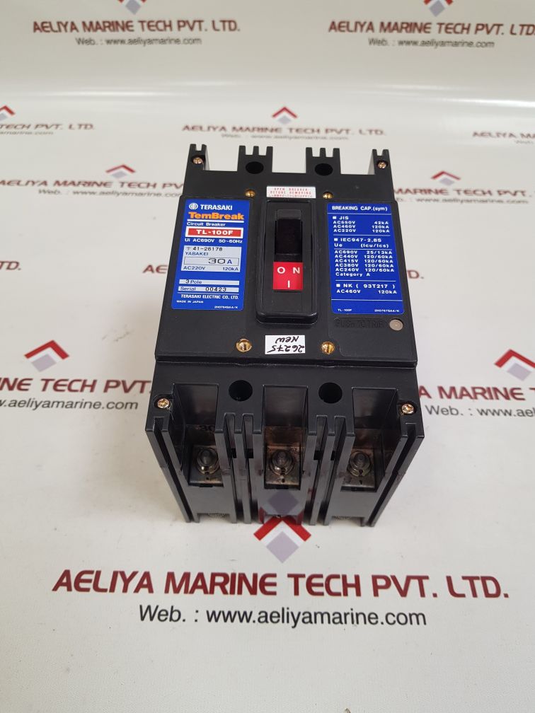 TERASAKI TL-100F 3 POLE CURRENT LIMITING CIRCUIT BREAKER 30A