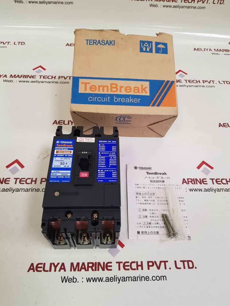 TERASAKI ELECTRIC XH100NS 3 POLE CIRCUIT BREAKER 50A