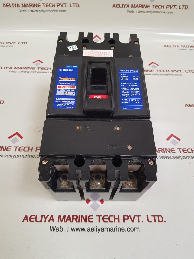 TERASAKI TL-225F 3 POLE CIRCUIT BREAKER 200A