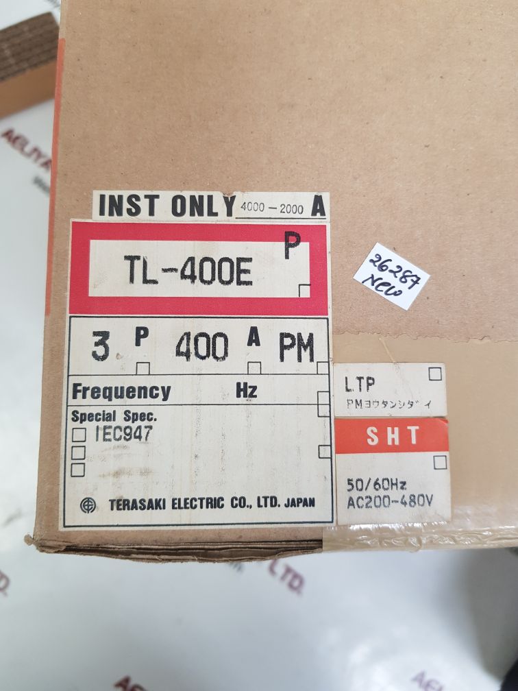 TERASAKI ELECTRIC TL-400E 3 POLE CIRCUIT BREAKER 400A