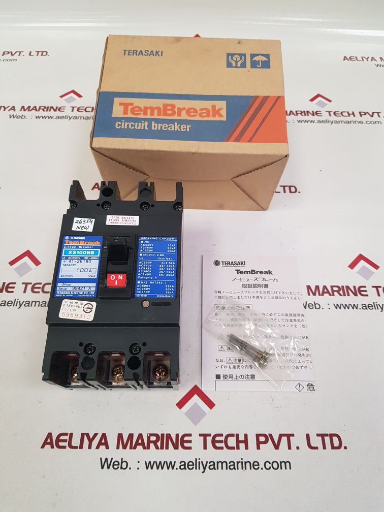 TERASAKI XS100NB 3 POLE CIRCUIT BREAKER 100A