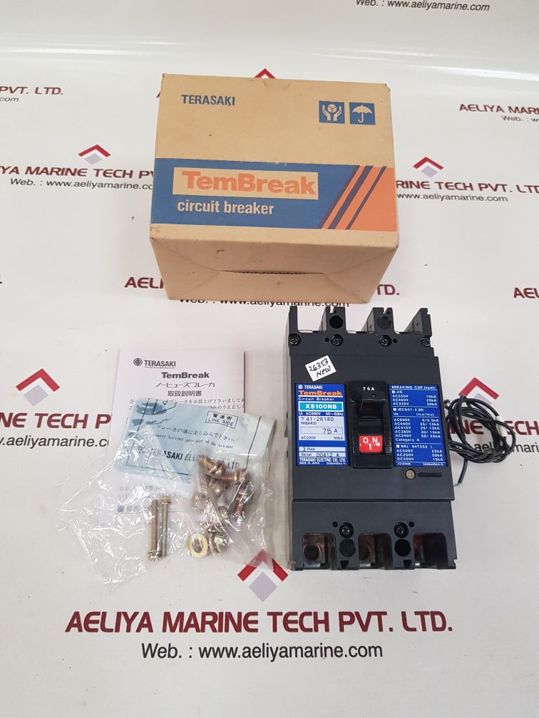 TERASAKI XS100NB 3 POLE CIRCUIT BREAKER 75A