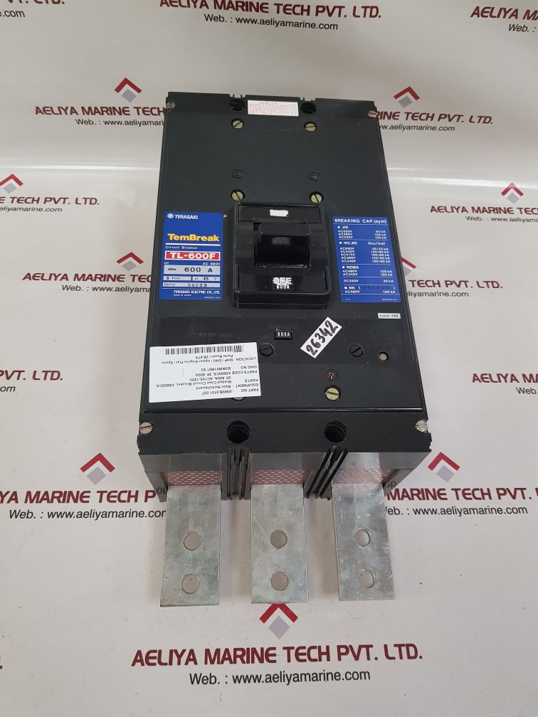 TERASAKI TL-600F 3 POLE CIRCUIT BREAKER 600A