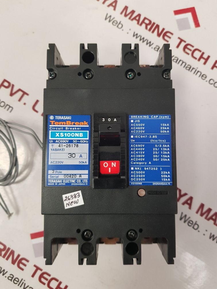 TERASAKI ELECTRIC XS100NB 3 POLE CIRCUIT BREAKER 30A