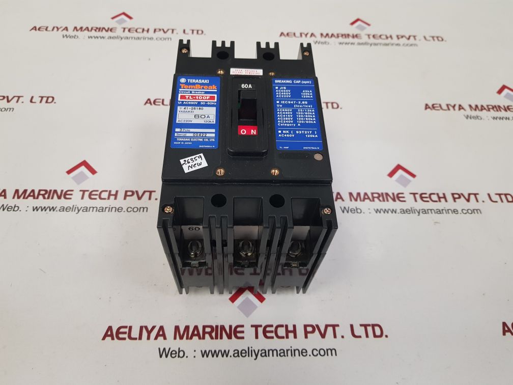 TERASAKI TL-100F 3 POLE CURRENT LIMITING CIRCUIT BREAKER 60A