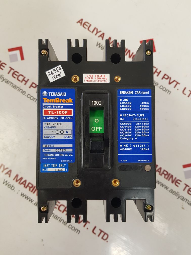 TERASAKI TL-100F CURRENT LIMITING CIRCUIT BREAKER