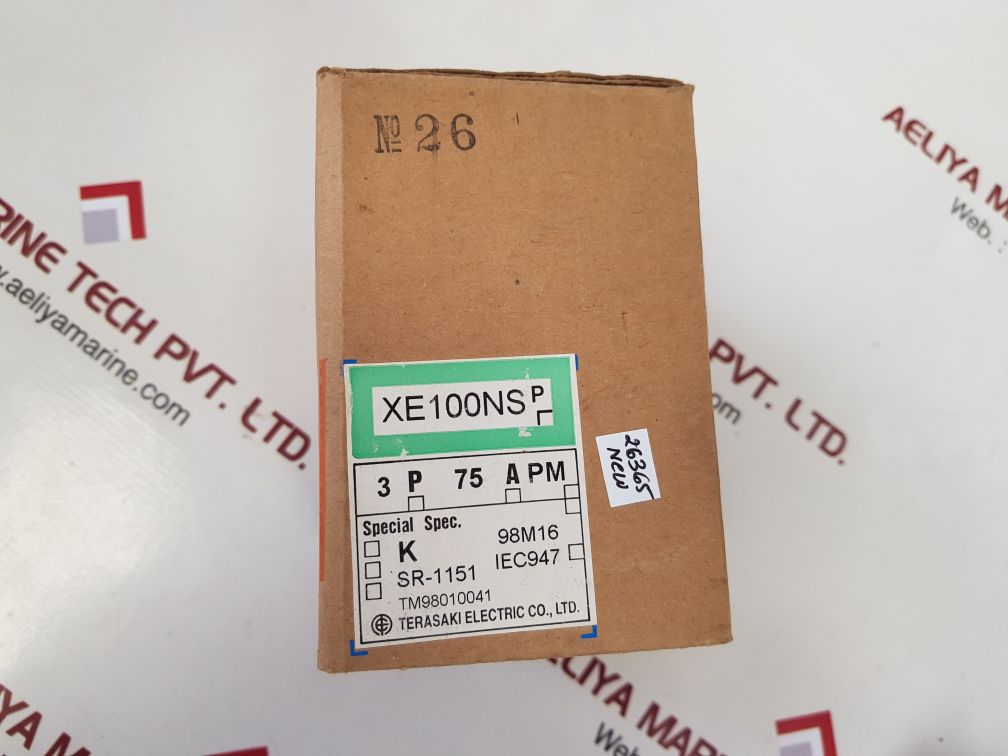 TERASAKI ELECTRIC XE100NS 3 POLE CIRCUIT BREAKER 75 A