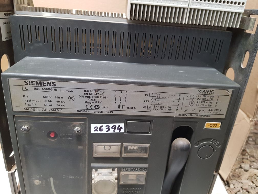 SIEMENS 3WN6471-0HB58-3KA3 CIRCUIT BREAKER