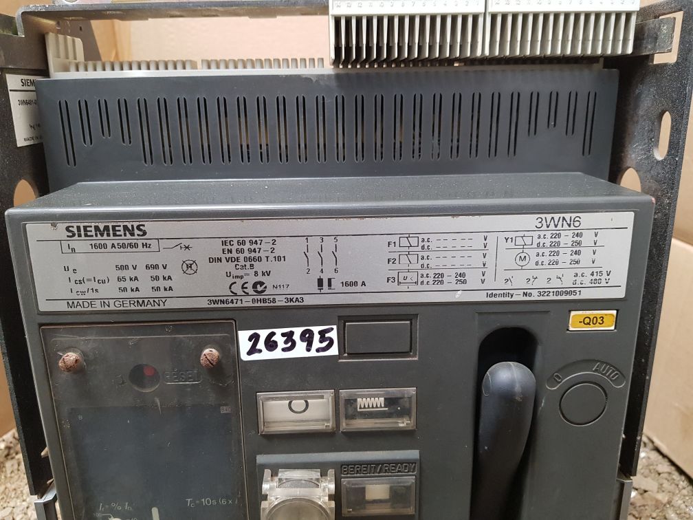 SIEMENS 3WN6471-0HB58-3KA3 CIRCUIT BREAKER 3221009051