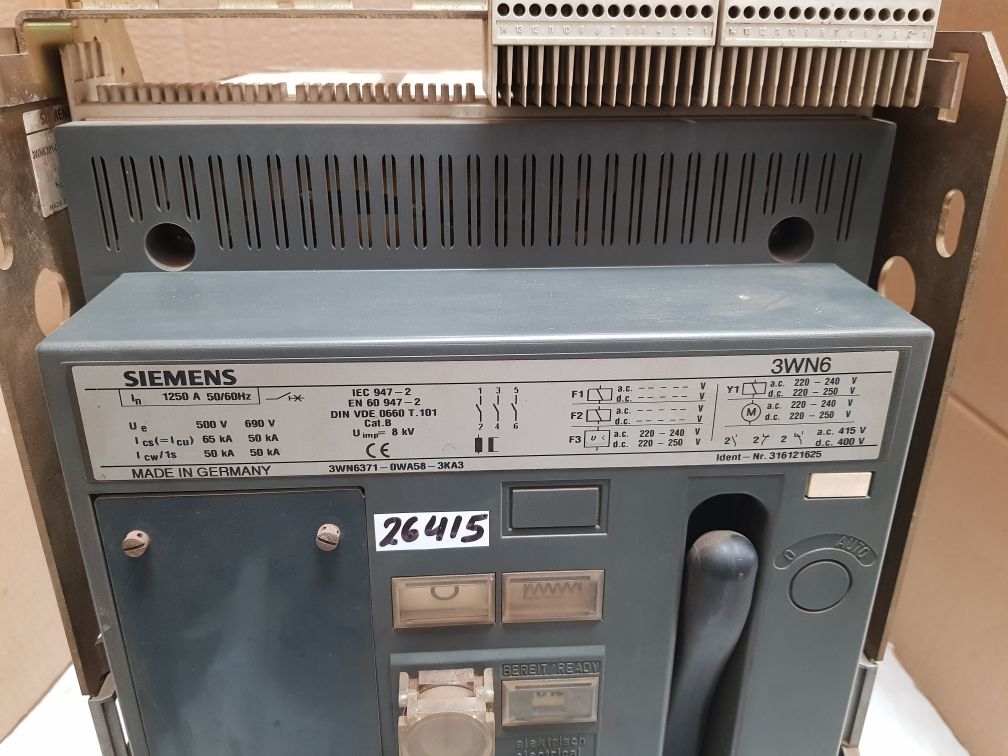 SIEMENS 3WN6371-0WA58-3KA3 CIRCUIT BREAKER