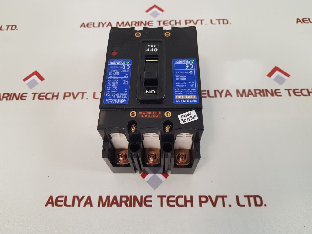 HYUHYUNDAI HBH-103 MOLDED CASE CIRCUIT BREAKER 40A NDAI HBH-103 MOLDED CASE CIRCUIT BREAKER 40A