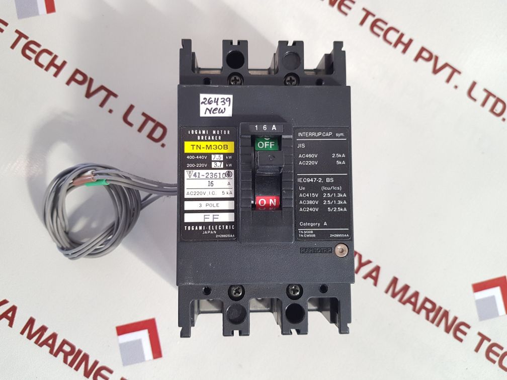 TOGAMI-ELECTRIC TN-M30B 3 POLE CIRCUIT BREAKER TN-M30B-C