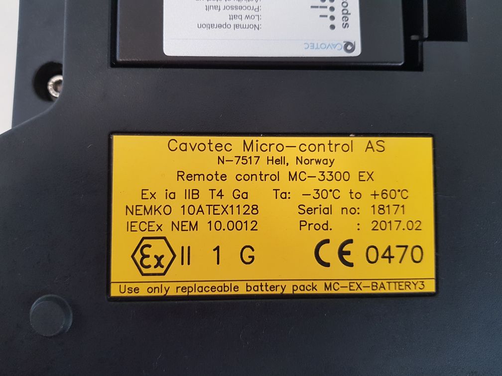 CAVOTEC - CONTROL MC 3300 EX REMOTE CONTROL