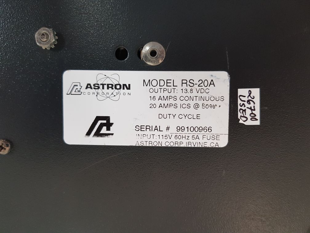 ASTRON RS-20A POWER SUPPLY