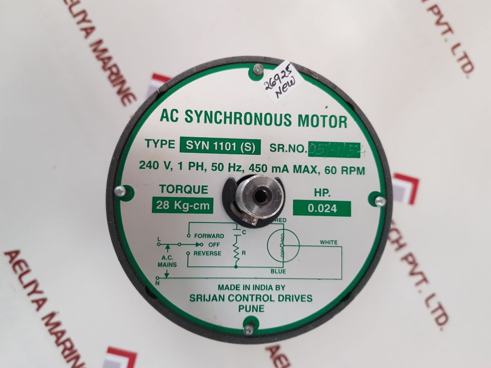 SRIJAN CONTROL DRIVES SYN 1101(S) AC SYNCHRONOUS MOTOR