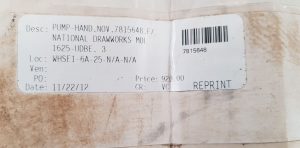 TR ENGINEERING 100142 HAND PUMP