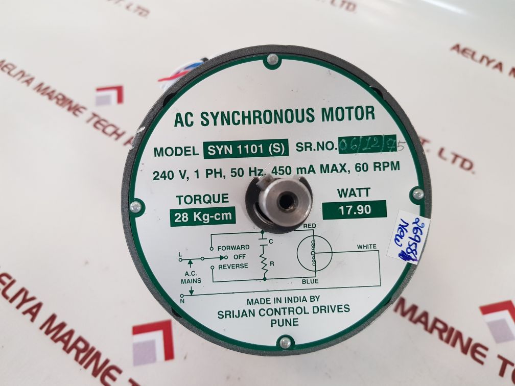 SRIJAN CONTROL DRIVES SYN 1101 (S) AC SYNCHRONOUS MOTOR