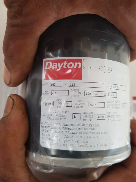 DAYTON 6Z075B AC GEARMOTOR 4.5 RPM