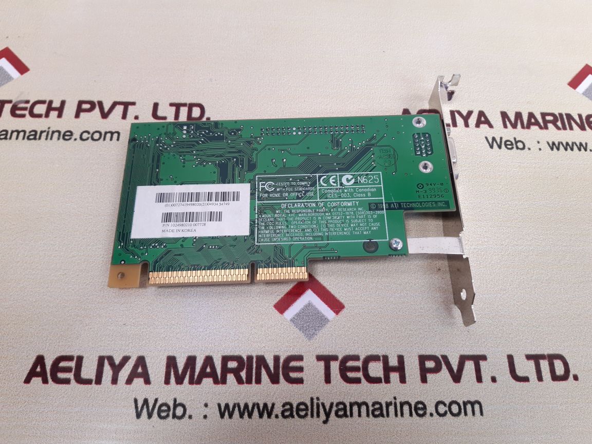 ATI TECHNOLOGIES 109-49800-11 VIDEO GRAPHICS CARD