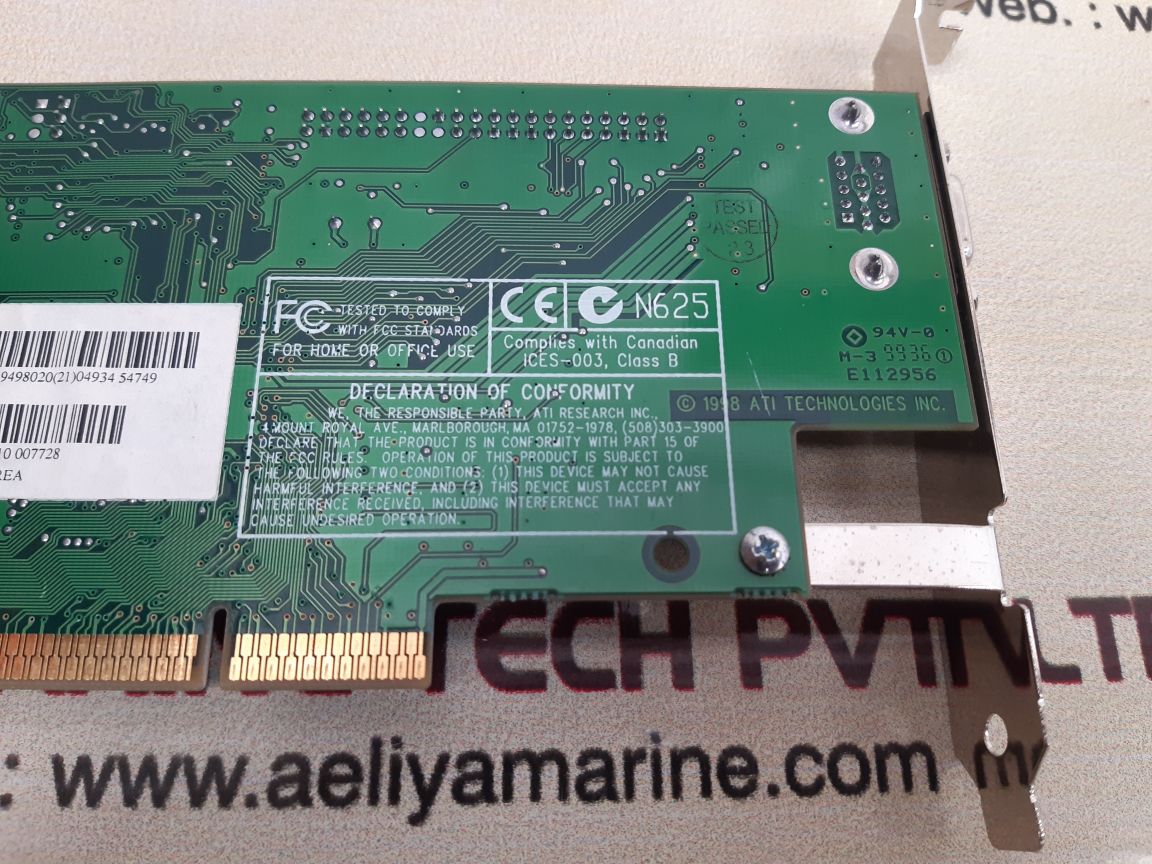 ATI TECHNOLOGIES 109-49800-11 VIDEO GRAPHICS CARD