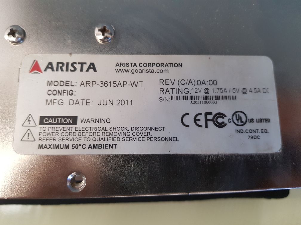 ARISTA ARP-3615AP-WT DISPLAY PANEL