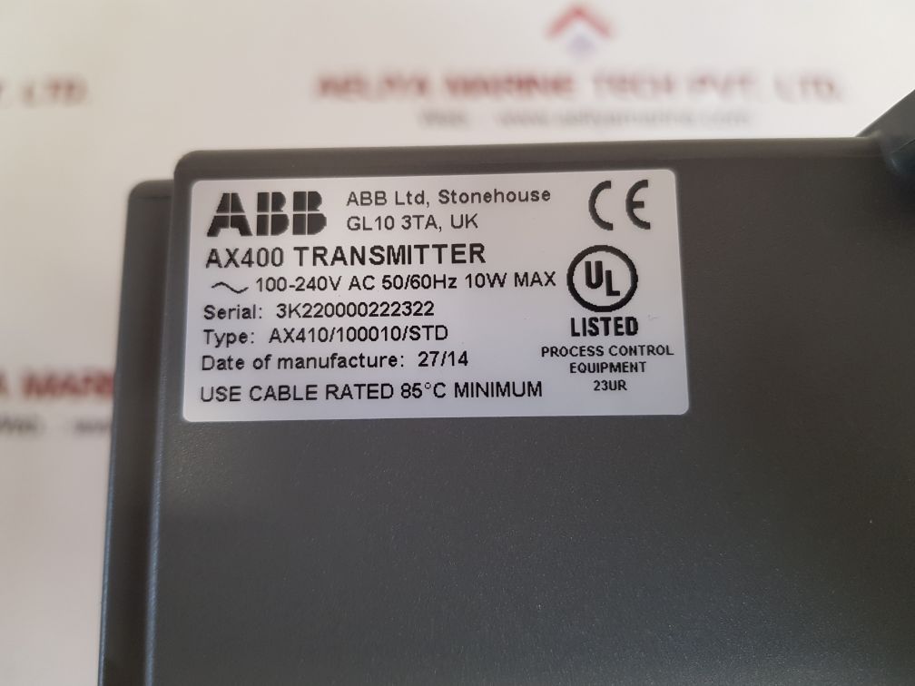 ABB AX410/100010/STD TRANSMITTER CONDUCTIVITY ANALYZER