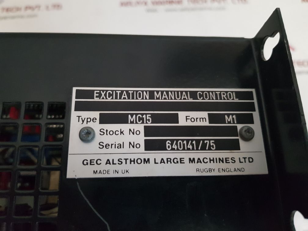 GEC ALSTHOM MC15-M EXCITATION MANUAL CONTROL