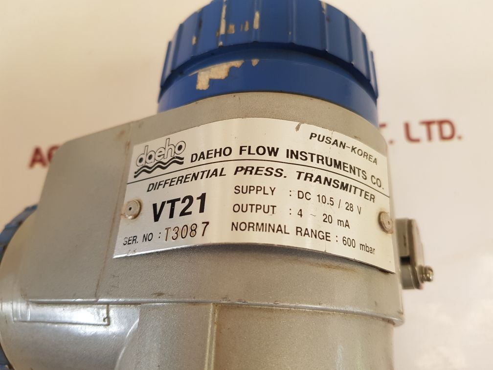 DAEHO FLOW INSTRUMENTS VT21 DIFFERENTIAL PRESSURE TRANSMITTER