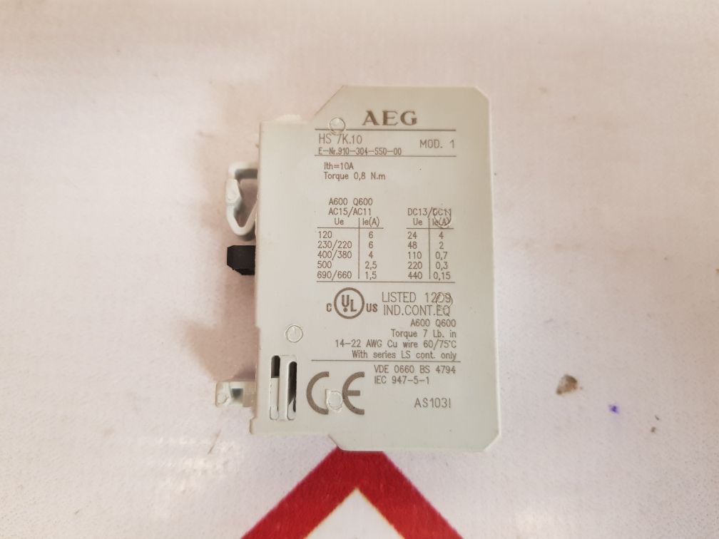 AEG HS 7K.10 CONTACT AUXILIARY MOUNTING