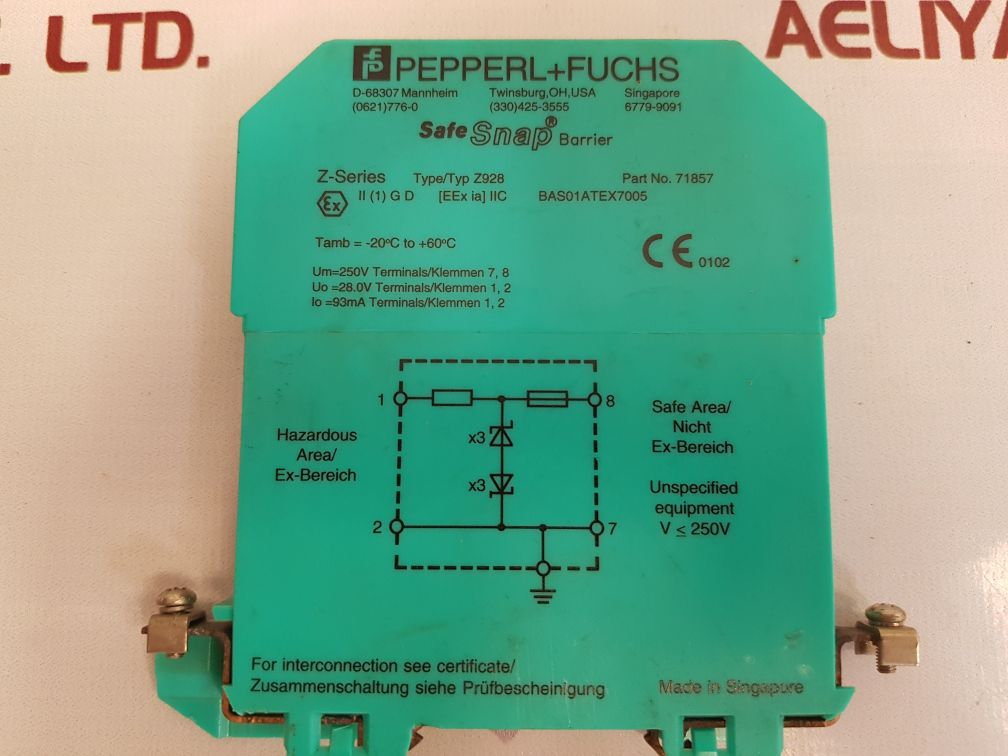 PEPPERL+FUCHS Z928 SAFE SNAP BARRIER