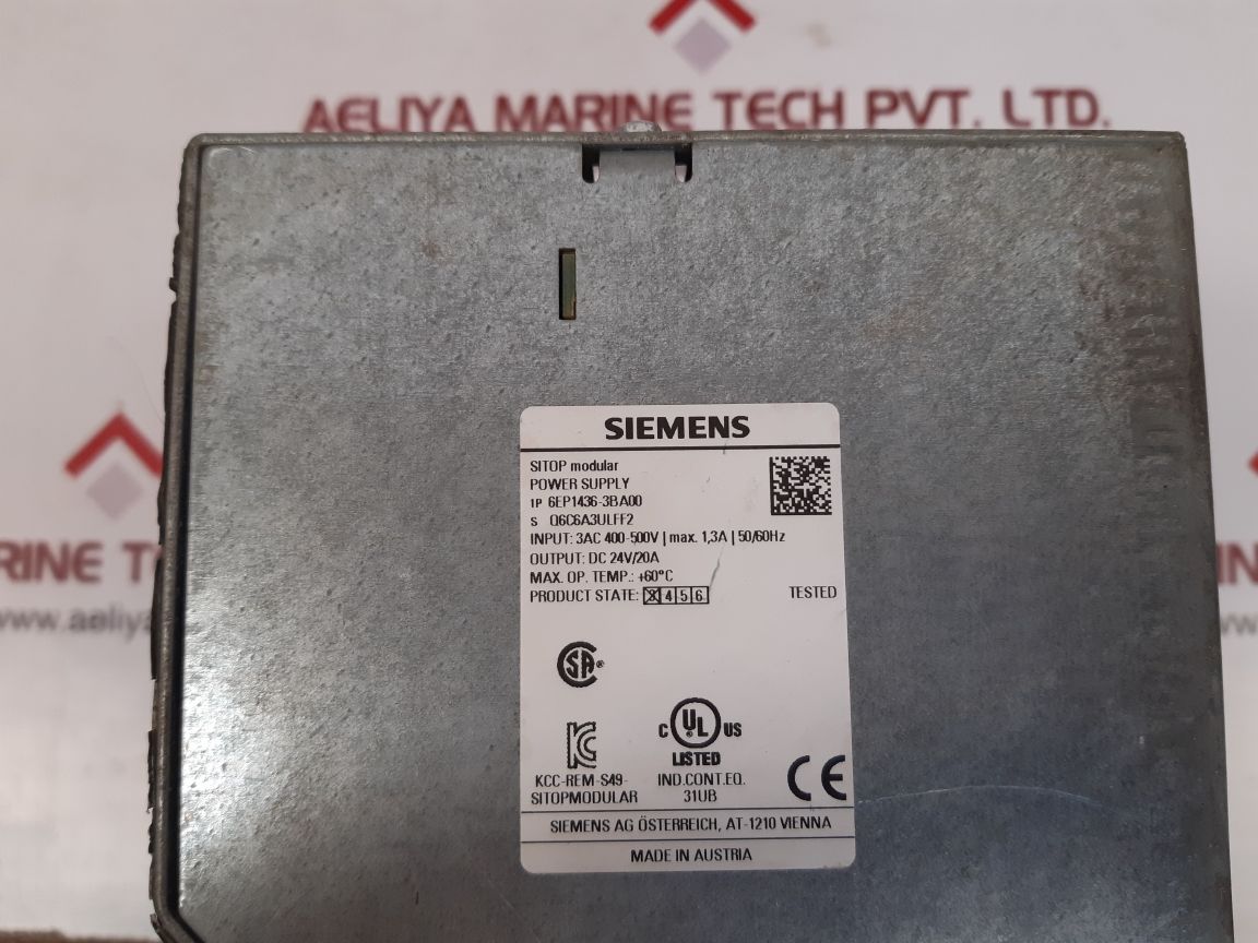 SIEMENS 1P 6EP1436-3BA00 POWER SUPPLY SITOP MODULAR