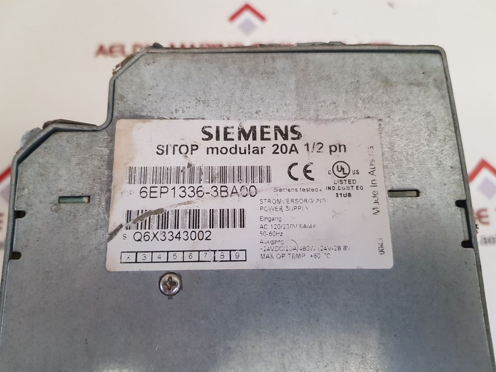 SIEMENS 6EP1 336-3BA00 SITOP MODULAR 20A ½ PH