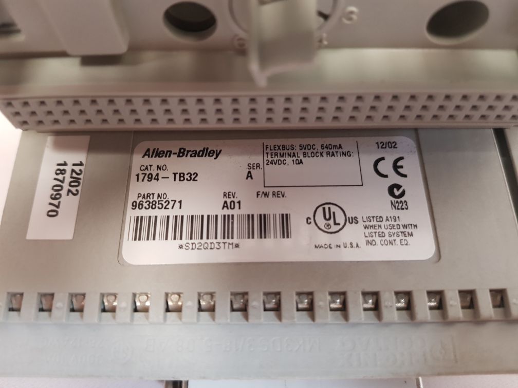 ALLEN-BRADLEY 1794-TB32 TERMINAL BASE MODULE 96385271