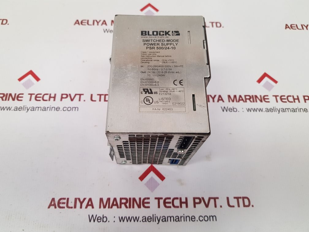 BLOCK PSR 500/24-10 SWITCHED-MODE POWER SUPPLY