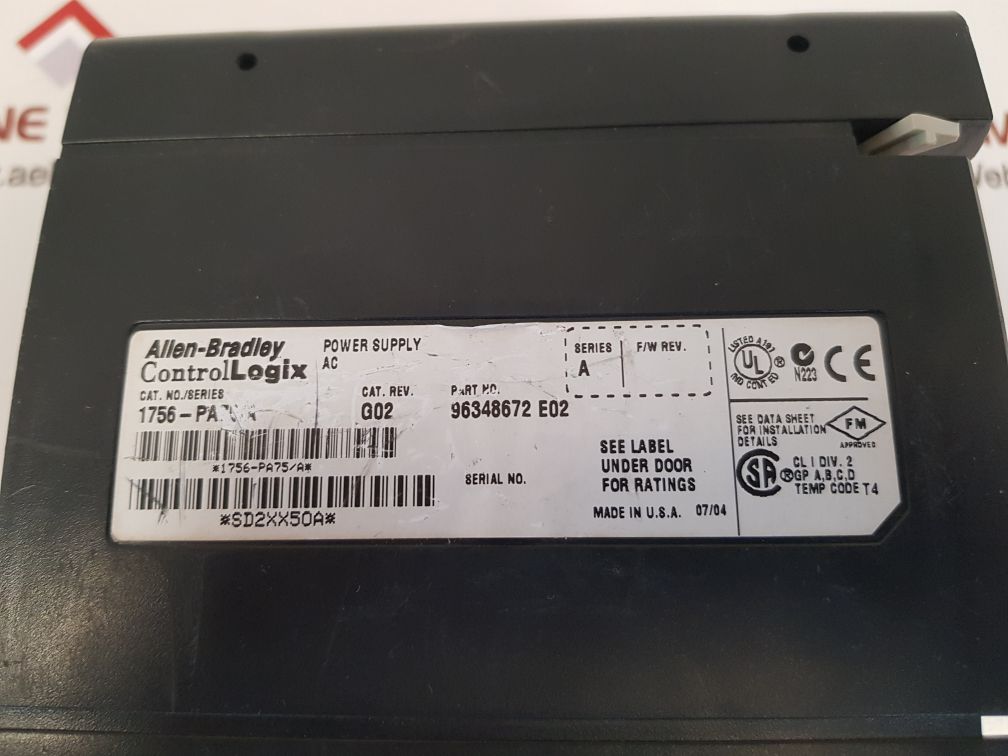 ALLEN-BRADLEY 1756-PA75/A CONTROLLOGIX POWER SUPPLY