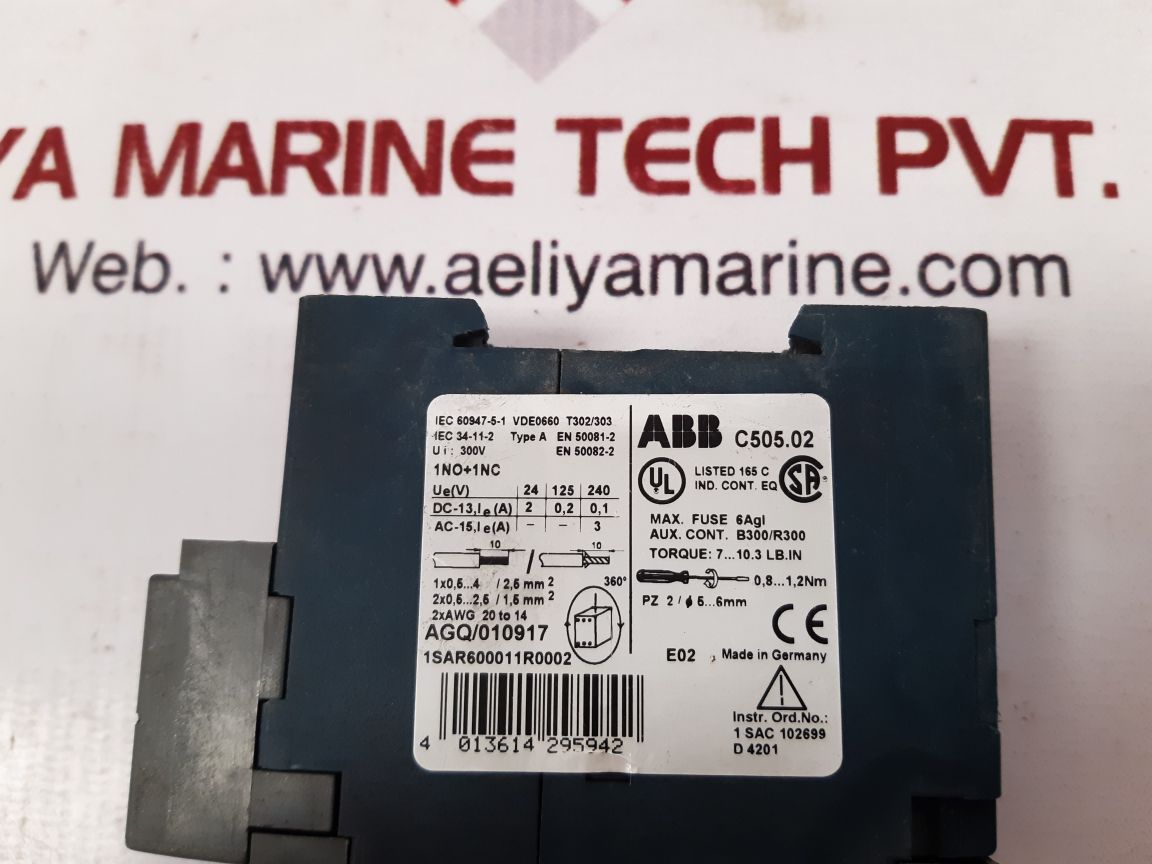 ABB C505.02-230 CONTROL RELAY 1SAR600011R0002