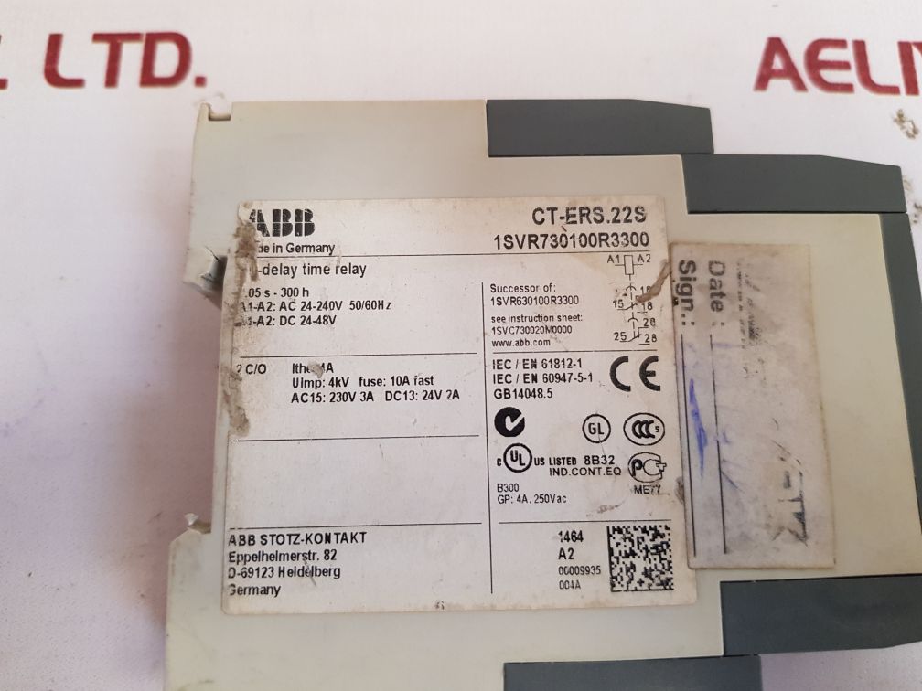ABB CT-ERS.22S TIME RELAY