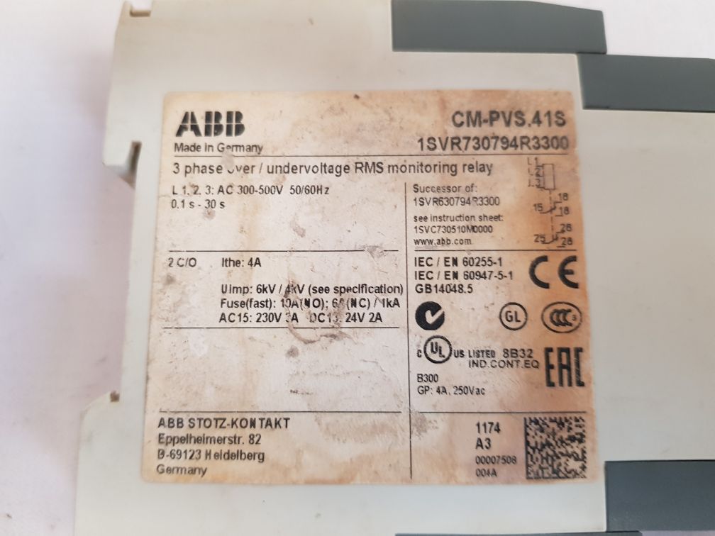 ABB CM-PVS.41S UNDERVOLTAGE RMS MONITORING RELAY