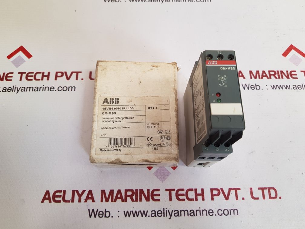 ABB CM-MSS THERMISTOR MOTOR PROTECTION MONITORING RELAY 1SVR430801R1100
