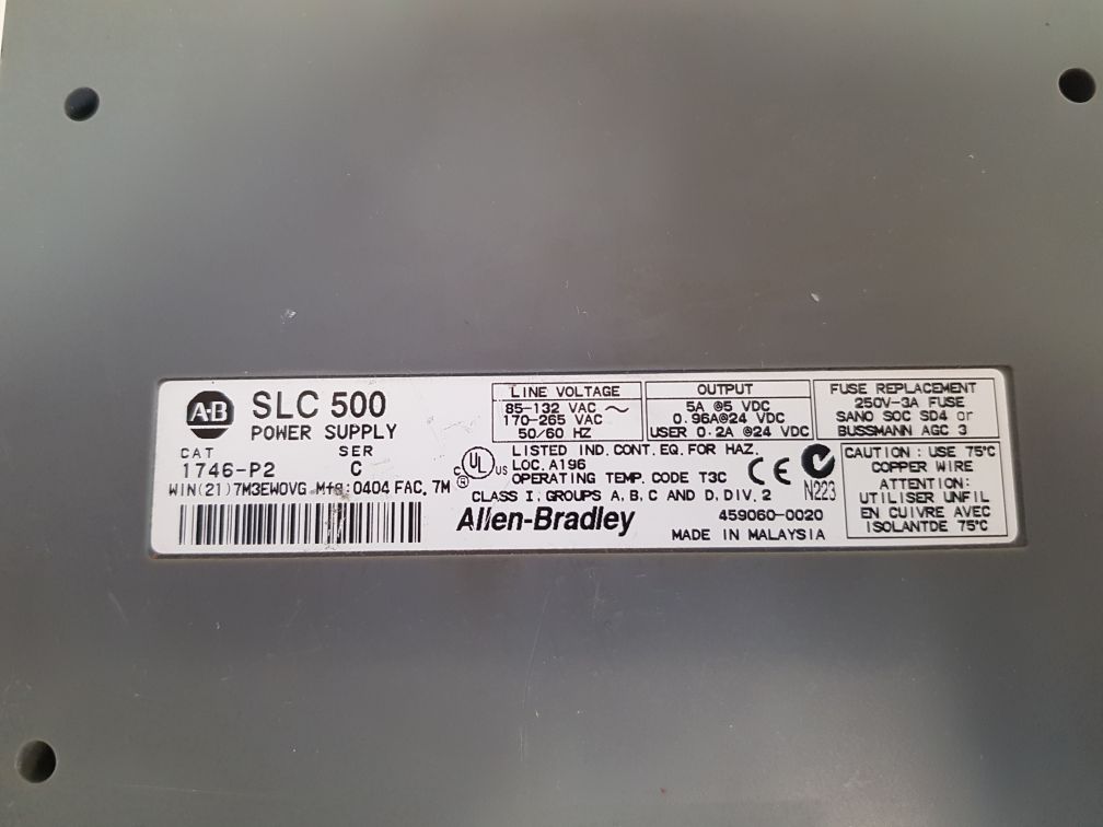 ALLEN-BRADLEY 1746-A4 SLC 500 4-SLOT RACK
