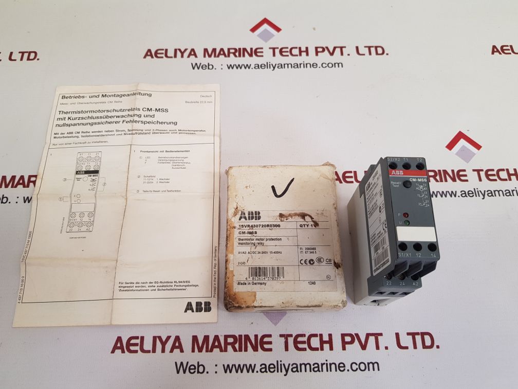 ABB CM-MSS THERMISTOR MOTOR PROTECTION MONITORING RELAY 1SVR430720R0300