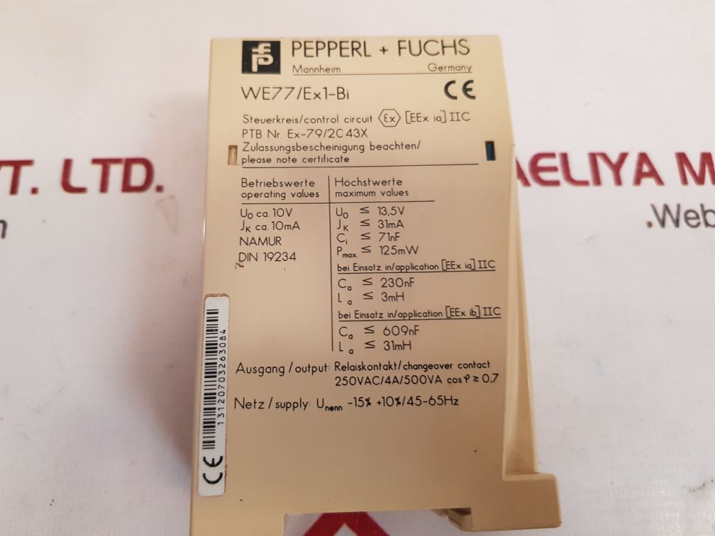 PEPPERL+FUCHS WE77/EX1-BI SWITCH AMPLIFIER