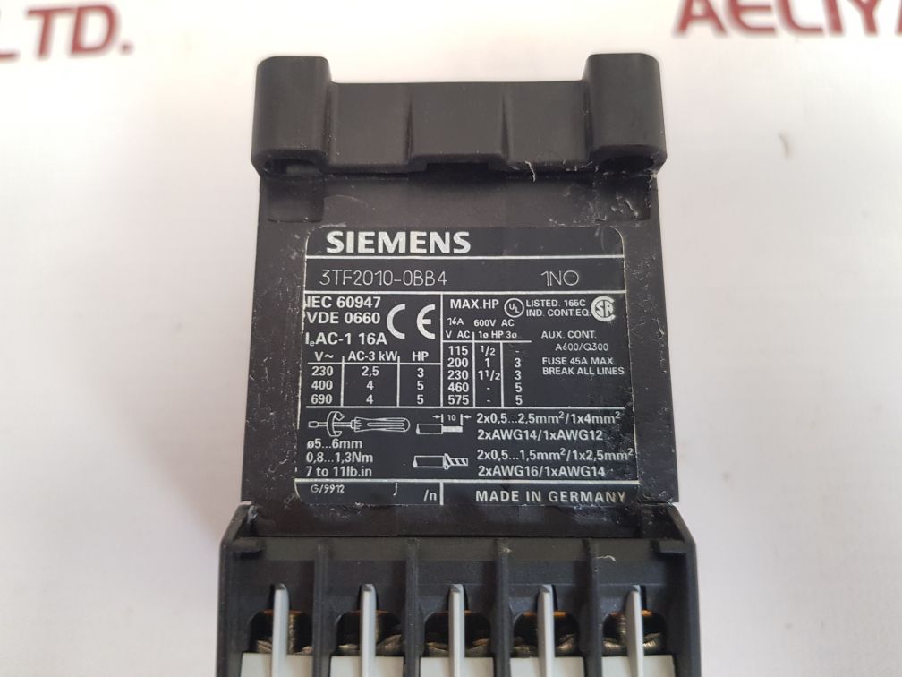 SIEMENS 3TF2010-0BB4 CONTACTOR G/990326