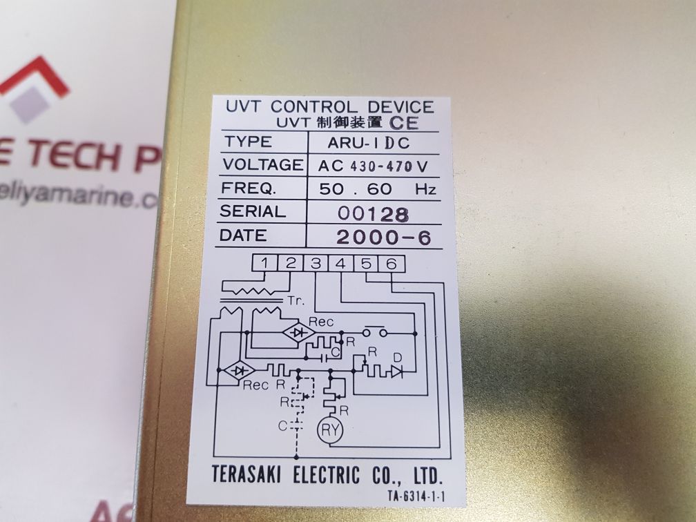 TERASAKI ELECTRIC ARU-I DC UVT CONTROL DEVICE RBC1101DC