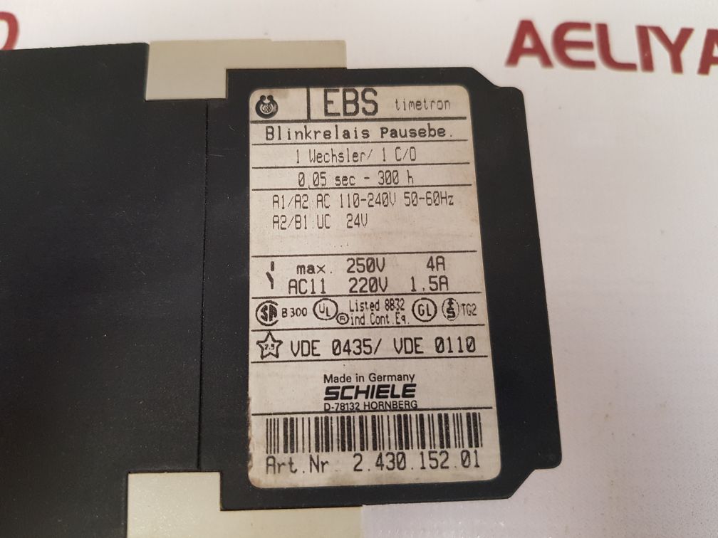 SCHIELE EBS 2.430.152.01 FLASHING RELAY 0,05 SEC-300 H