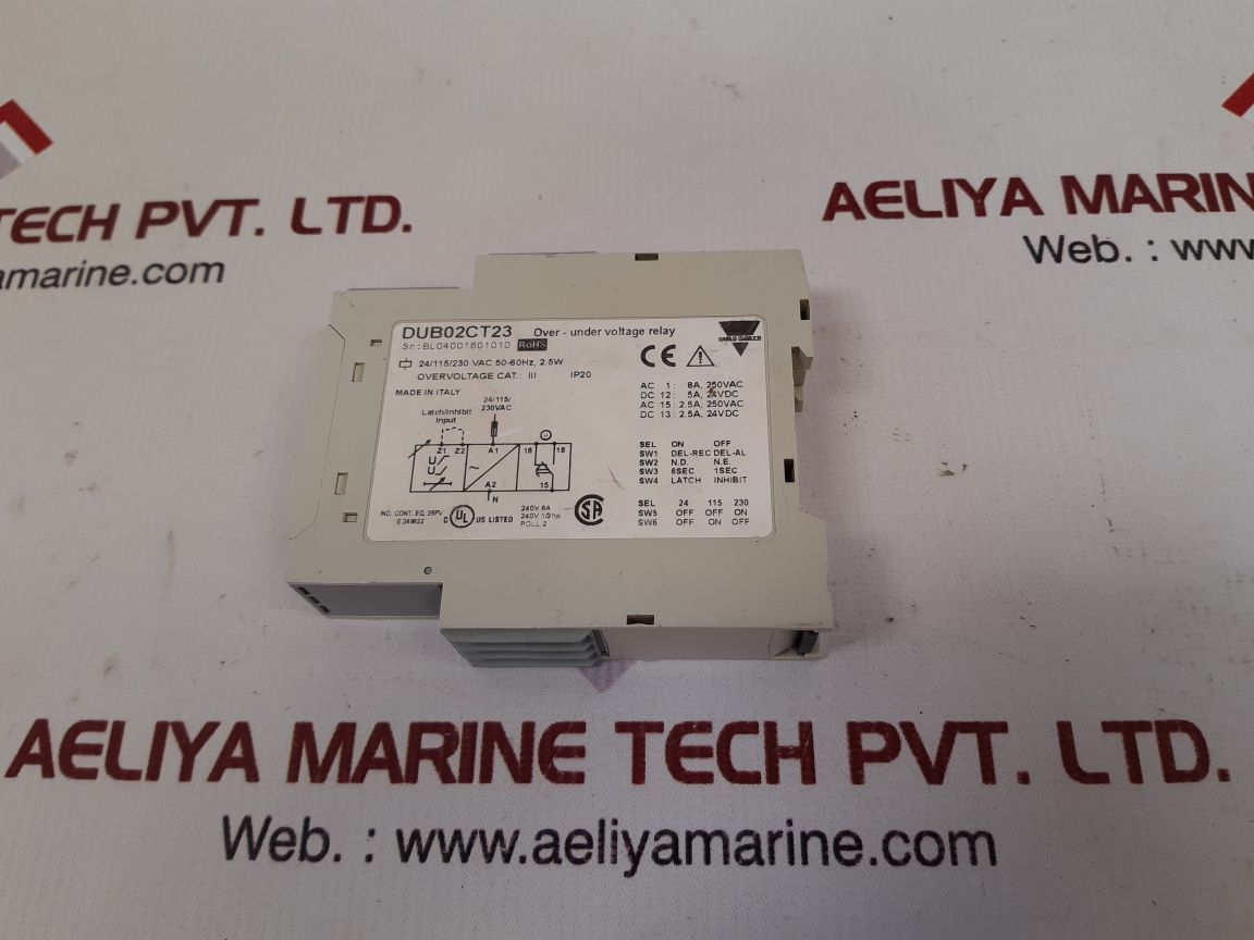 CARLO GAVAZZI DUB02CT23 DUB02 OVER-UNDER VOLTAGE RELAY