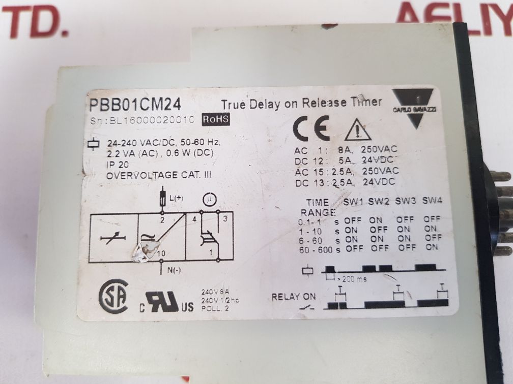 CARLO GAVAZZI PBB01CM24 TIME DELAY RELAY