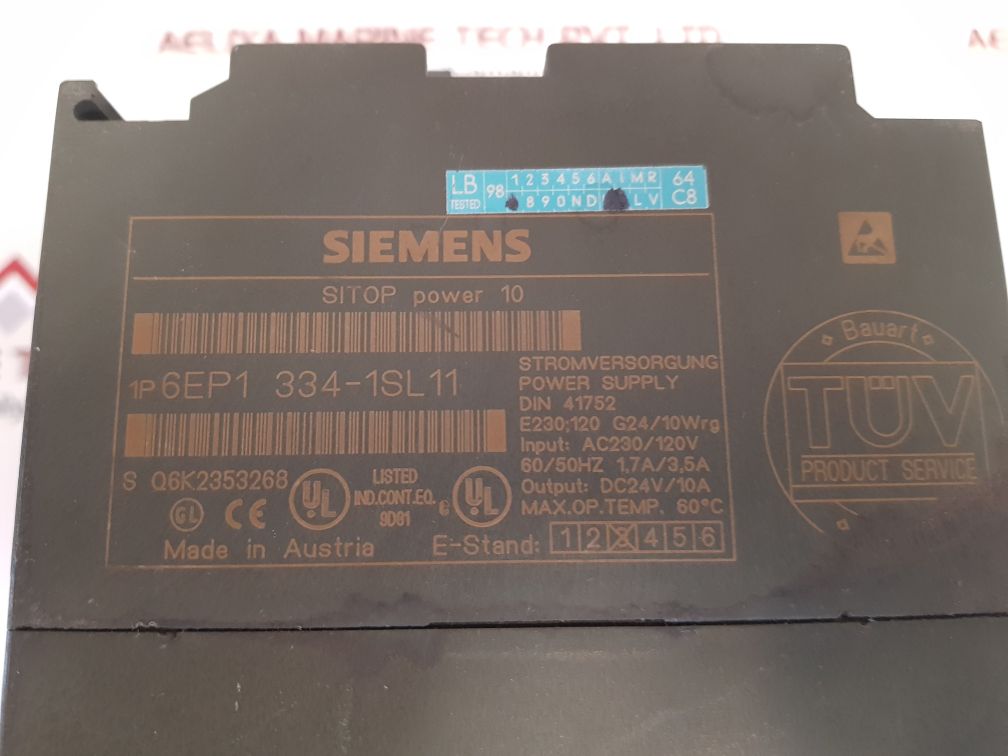 SIEMENS SITOP POWER 10 6EP1 334-1SL11 POWER SUPPLY