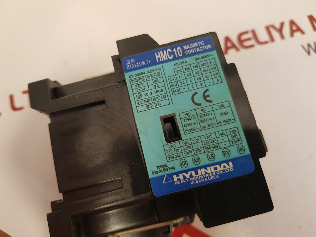 HYUNDAI HMC10W MAGNETIC CONTACTOR 11R 24