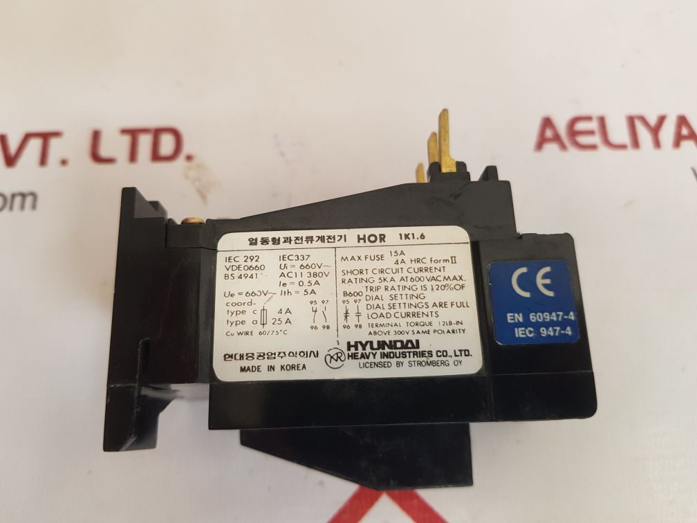 HYUNDAI HOR 1K 1.6 TERMINAL OVERLOAD RELAY HOR1K,2E,4-6A